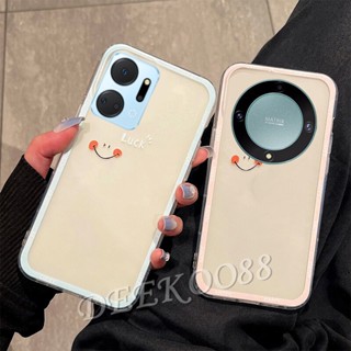 ใหม่ เคสโทรศัพท์มือถือ TPU นิ่ม แบบใส ลายหน้ายิ้มน่ารัก สําหรับ Honor X9a X7a 4G 5G 2023 HonorX7a HonorX9a