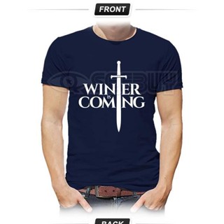 ย้อนยุคgame of thrones house stark ฤดูหนาวกำลังจะมา winterfell tops tee plus ขนาดเสื้อยืดผู้ชายชุดกีฬาของขวัญวันเกิ_07