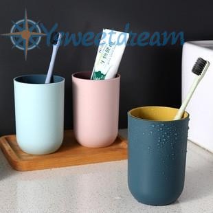 【SWTDRM】2022 NEW Bathroom Plastic Mouthwash Cup  Water Mug Home Travel Solid ColorToothbrush Cup-【Sweetdream】