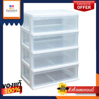 ตู้ลิ้นชักอเนกประสงค์ 4 ชั้น KASSA HOME รุ่น PNC-2999-4CL ขนาด 59.5 ซม. สีใสMultipurpose Drawer Cabinet 4 Tiers  Model P