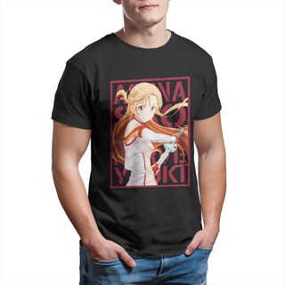 เสื้อยืดลําลอง ผ้าฝ้าย แขนสั้น พิมพ์ลาย Sword Art Online Asuna Essential แนวสตรีท พลัสไซซ์ สไตล์ฮาราจูกุ สําหรับผู้_05