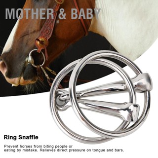 Mother &amp; Baby แหวนม้าสแตนเลส Snaffle Bit Hollow Jointed Mouth สำหรับอุปกรณ์ขี่ม้า