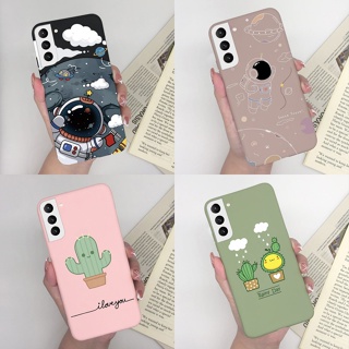 เคสโทรศัพท์มือถือ ซิลิโคนนิ่ม TPU กันกระแทก ลายนักบินอวกาศ กระบองเพชรน่ารัก สําหรับ Samsung Galaxy S22 Ultra S22 Plus GalaxyS22 Ultra