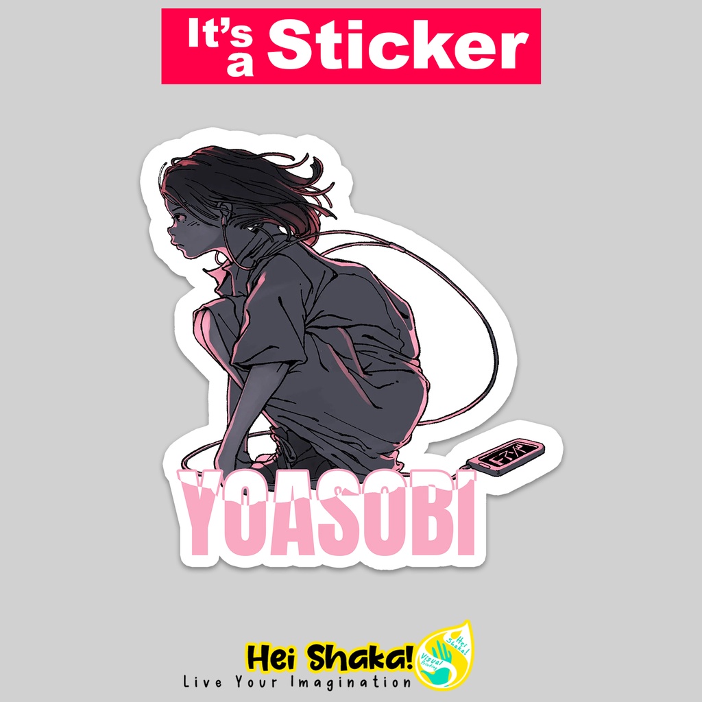 Yoasobi ฟัง JMusic สติกเกอร์ไวนิลกันน้ํา ลายเพลงญี่ปุ่น