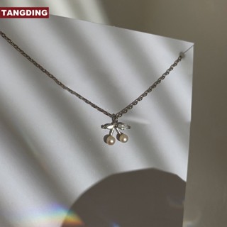 【COD Tangding】สร้อยคอโซ่ จี้เชอร์รี่ หรูหรา เรียบง่าย ฤดูร้อน เครื่องประดับ สําหรับผู้หญิง