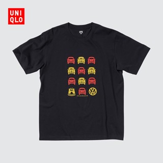 Uniqlo เสื้อยืดแขนสั้น พิมพ์ลายแบรนด์ Volkswagen สําหรับผู้ชาย และผู้หญิง 443576