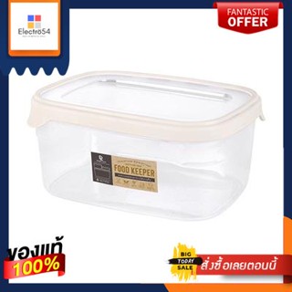 กล่องอาหารทรงเหลี่ยม DOUBLE LOCK รุ่น JCJ-1434 ความจุ 1,800 มล. สีขาว - ครีมDOUBLE LOCK square food container, model JCJ