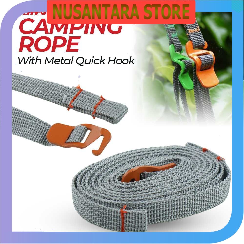 NUSTARA STORE - TaffGUARD Camping Rope with Metal Quick Hook - BC098K