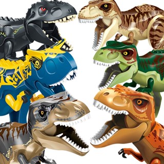 บล็อกตัวต่อเลโก้ไดโนเสาร์ Jurassic World Big Dinosaur Tyrannosaurus Velociraptor Spinosaurus Baryonyx Triceratops Raptor Bilding Blocks ขนาด 28x17 ซม. ของเล่นสําหรับเด็ก