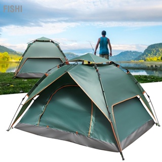 Fishi Double Deck Waterproof Pop Up เต็นท์สำหรับเดินป่าแบบพกพาเต็นท์อัตโนมัติสำหรับตั้งแคมป์ 4 Person