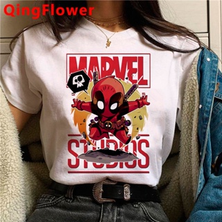 Marvel Avengers Spiderman Iron Man Deadpool Hulk Captain America summer top female tumblr graphic tees women t-shir_05