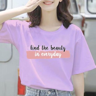 เสื้อยืดแขนสั้น โอเวอร์ไซซ์ ลาย Find The Beauty สําหรับผู้หญิงวัยรุ่น และผู้ใหญ่