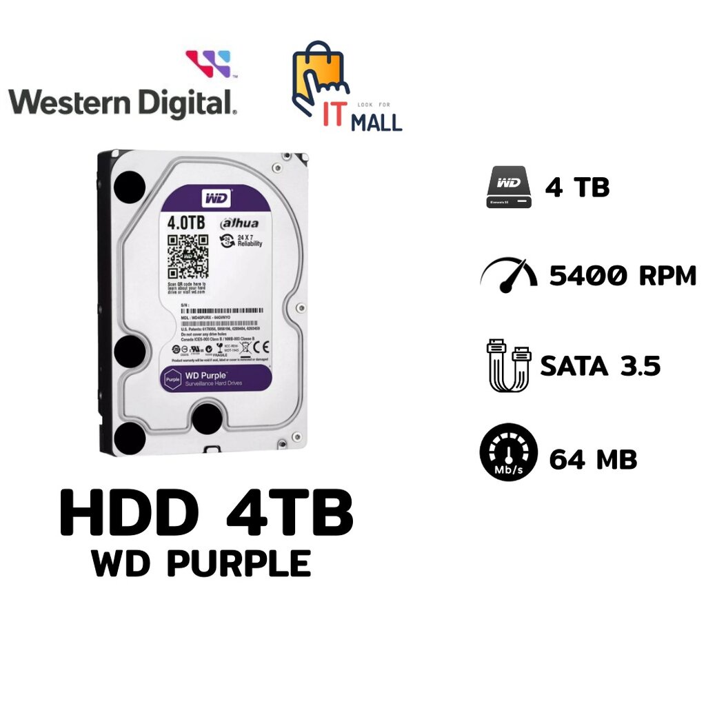WD HDD WD PURPLE 4TB (WD43PURZ)