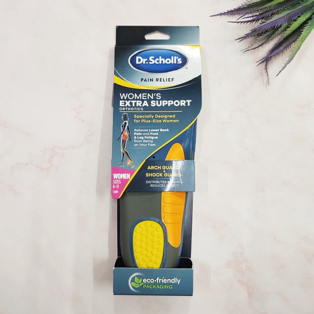 [Dr.Scholl's®] Pain Relief Women's Extra Support Orthotics 1 Pair Sizes 6-11 แผ่นรอง พื้นรองเท้า กระจายน้ำหนัก