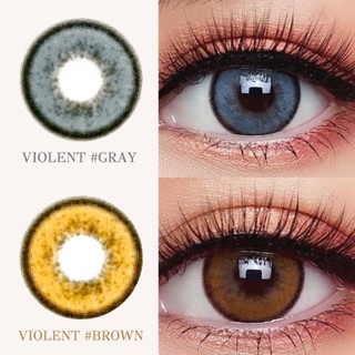 คอนแทคเลนส์ (ลิมิเตด) รุ่น Violent Gray / Brown &lt;&lt;&lt; แบบสายตาปกติและสายตาสั้น