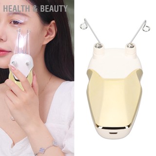  Health &amp; beauty เครื่องกำจัดขนด้วยด้ายอิเล็กทรอนิกส์ LED USB ชาร์จใหม่ได้ตัดแต่งความงามกำจัดขนเครื่องกำจัดขนสำหรับคอสีเหลือง