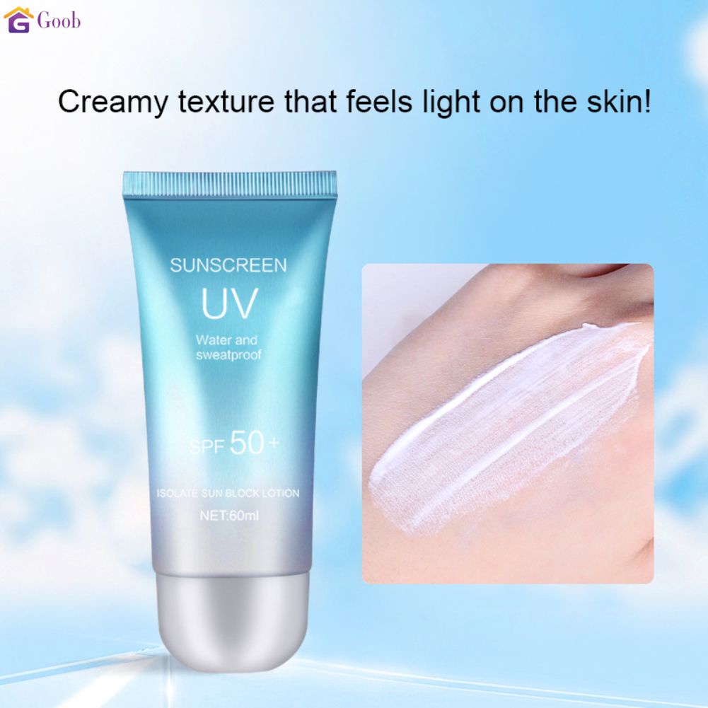 ครีมกันแดดนมวัว แยกครีมกันแดดครีมชุ่มชื้น แดดหน้า กันแดดSPF50+รังสียูวี60มิลลิลิตรใบหน้าทุ่มเททั้งร่างกายแยกป้องกันรังสีอัลตราไวโอเลต【 Goob】
