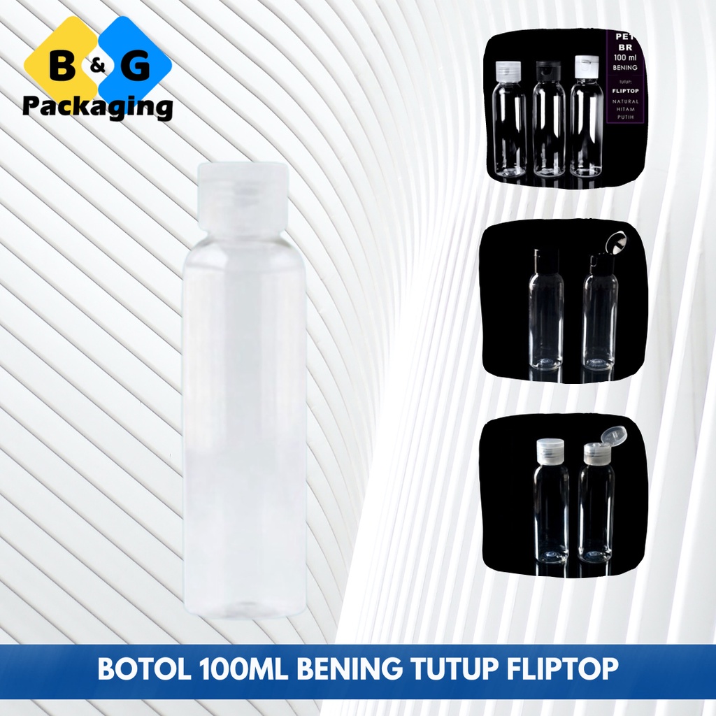100ML CLEAR FLIPTOP BOTTLE CLEAR WHITE BLACK / 100ML FLIPTOP ขวดพลาสติก REFILLABLE CONTAINER
