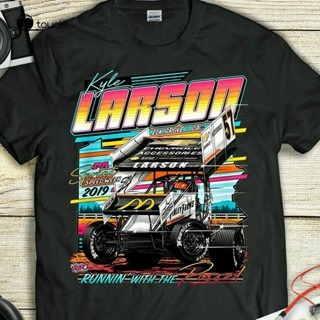 Kyle Larson รถแข่งเสื้อ Vintage เสื้อยืดสีดำขนาด S-3Xl Tee เสื้อS-5XL