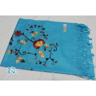 ผ้าคลุมไหล่ PASHMINA ปักลาย เนื้อนุ่ม มีหลายสี