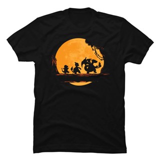 Pokemon Fire Charmander Walk Moon Man Tops Shirt Stranger Things Moon Printed Sweatshirts Newest Short Sleeve_07