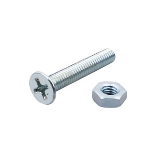 MACHINE สกรูเกลียวมิลน็อต JF DEXZON 4X25 มม. 25 ตัวMACHINE SCREW WITH NUT JF DEXZON 4X25MM 25PCS