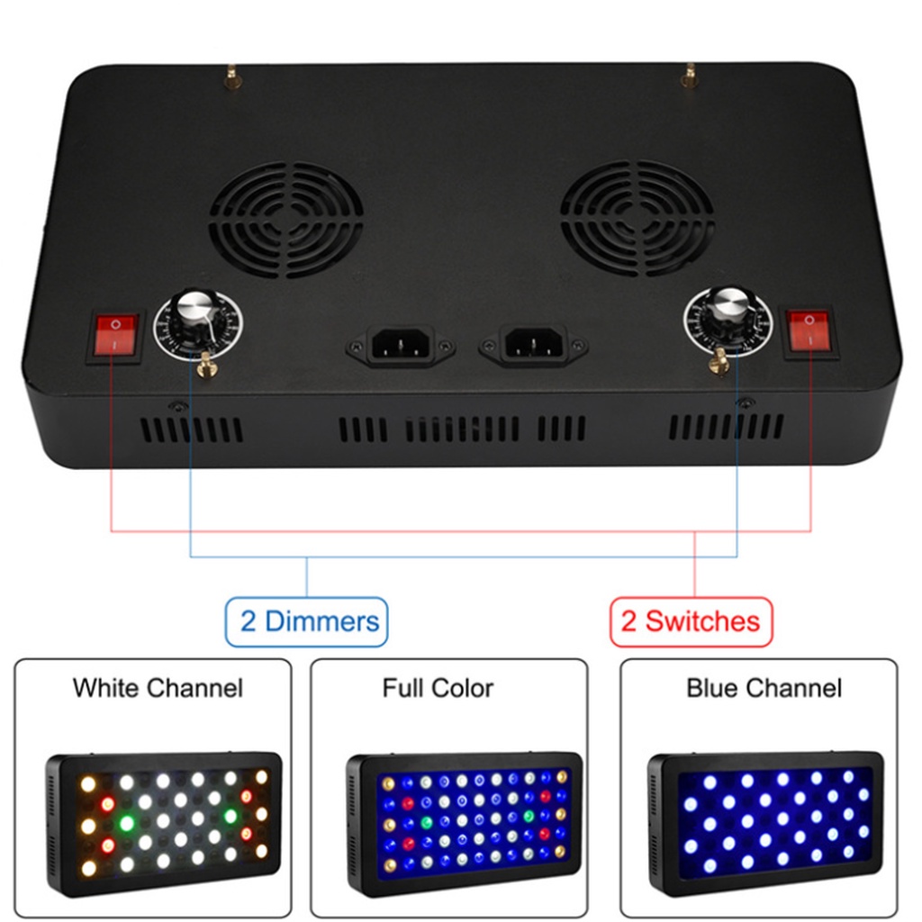 ไฟ LED ตู้ปลาทะเล 55 หลอด x 3 W Full Spectrum ปรับหรี่แสงได้ มีพัดลมระบายอากาศในตัว (ส่งจากประเทศไทย) - รูปที่ 2