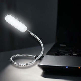 โคมไฟตั้งโต๊ะ USB 6 LED แบบพกพา ยืดหยุ่น สําหรับพาวเวอร์แบงค์ ไฟอ่านหนังสือ ขนาดเล็ก แล็ปท็อป โน้ตบุ๊ก คอมพิวเตอร์ PC โคมไฟ USB