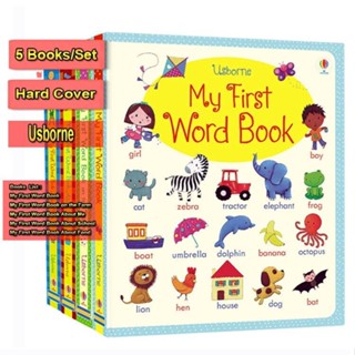 (พร้อมส่ง) บอร์ดบุ๊คเล่มใหญ่ ปกแข็ง Usborne : My First Word Book : 5 books/set ศัพท์ภาษาอังกฤษ หนังสือเด็ก