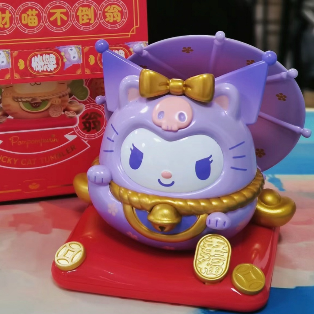 ของแท้TOPTOY Sanrio Lucky Cat Tumbler Series ยืนยัน Little Twin Star Melody รูปตุ๊กตาเครื่องประดับขอ