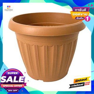 Round กระถางพลาสติกทรงกลม รุ่น KD2008T ขนาด 14 นิ้ว สีน้ำตาล Round Plastic Flower Pot FONTE No.KD2008T Size 14 Inch Brow