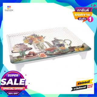 Melamine ถาดเมลามีนทรงเหลี่ยม Kassa Home รุ่น Yl082318 ขนาด 14 นิ้ว ลาย Enjoy Teasquare Melamine Tray  Home Model Yl0823