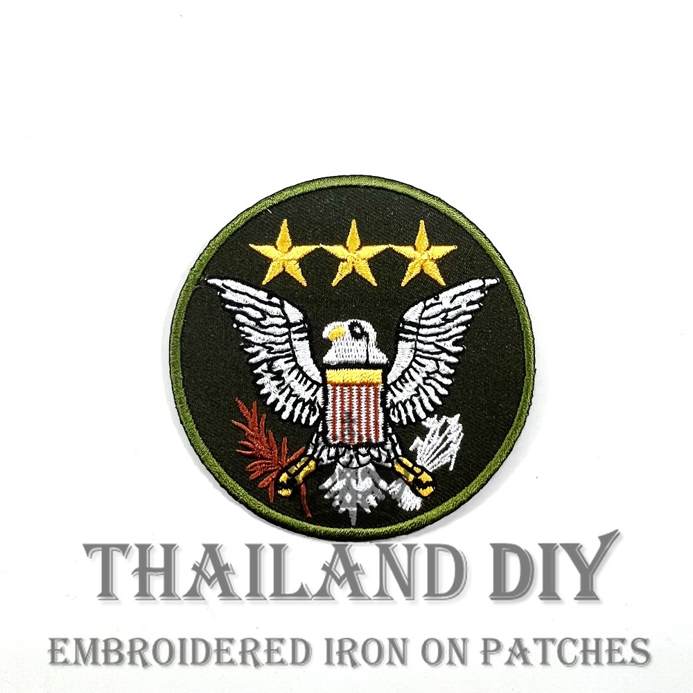 ตัวรีดติดเสื้อ ลาย ทหาร ชุดทหาร กองทัพ อเมริกา ยศทหาร US ARMY Emblem Patch WOP DIY ตัวรีด อาร์มติดเส