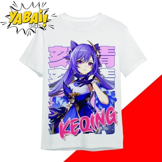 Yabaii Genshin Impact Electro Characters Cotton Spandex Anime Gaming T-Shirt White Shirt Round Neck_03