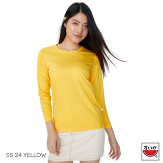 แตงโม (SUIKA) - เสื้อแตงโมคอกลมแขนยาว รุ่น SUPERSOFT LONGSLEEVES สี SS24 YELLOW