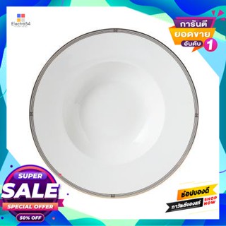 Round จานกลมก้นลึกพอร์ซเลน Qualitier รุ่น La Sagesse 314004-K015 ขนาด 9 นิ้ว สีขาว-ขอบทองporcelain Round Deep Plate Qual