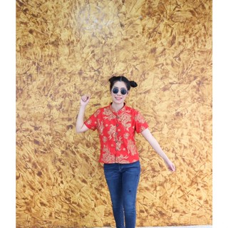เสื้อตรุษจีน เสื้อลายมังกร เสื้อคอจีน เสื้อตรุษจีนหญิง