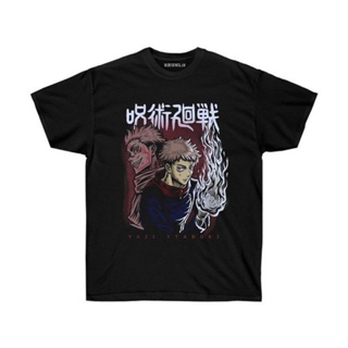 [S-5XL]เสื้อยืดแขนสั้น พิมพ์ลายอนิเมะ Jujutsu kaisen Yuji Itadori โอเวอร์ไซซ์ สไตล์วินเทจ สําหรับผู้ชาย และผู้หญิง _02