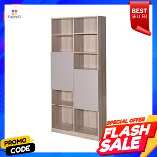 shelf, ชั้นวางของอเนกประสงค์ 5 ชั้น 2 บานเปิด KASSA ขนาด 80 ซม. สีน้ำตาลอ่อนMulti-purpose shelf, 5 levels, 2 doors KASSA