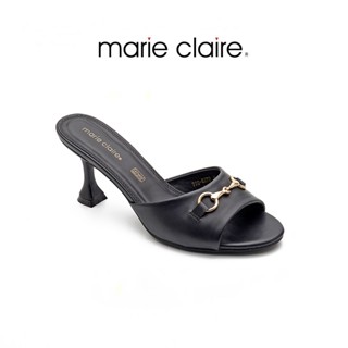 Bata บาจา ยี่ห้อ Marie Claire รองเท้าส้นสูงมีส้นแบบสวม สูง 5 นิ้ว รองเท้าสำหรับผู้หญิง รุ่น CHALA สีดำ 7706272