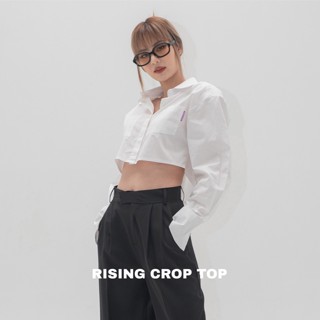 RISING CROP SHIRT เสื้อเชิ้ตทรงครอปสุดชิค #heartmade9578