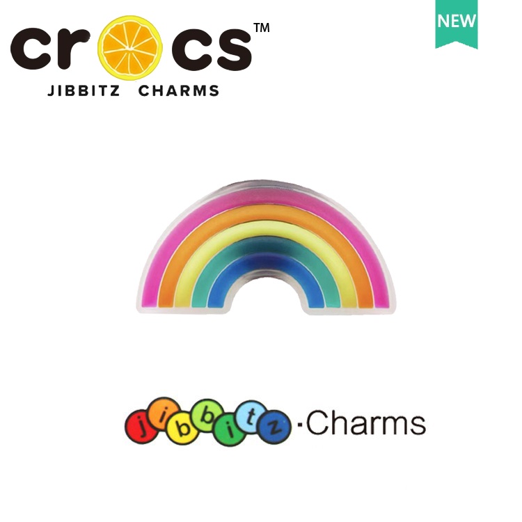 JIBBITZ cross charms ตัวติดรองเท้า ดอกไม้สายรุ้ง ตัวติดรองเท้า cross