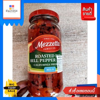 วัตถุดิบ Mezzetta  Deli Sliced Roasted Bell Pepper Strips  พริกหวาน ย่างฉีก ดอง น้ำส้มสายชู เมซเซตต้า 473 มล.