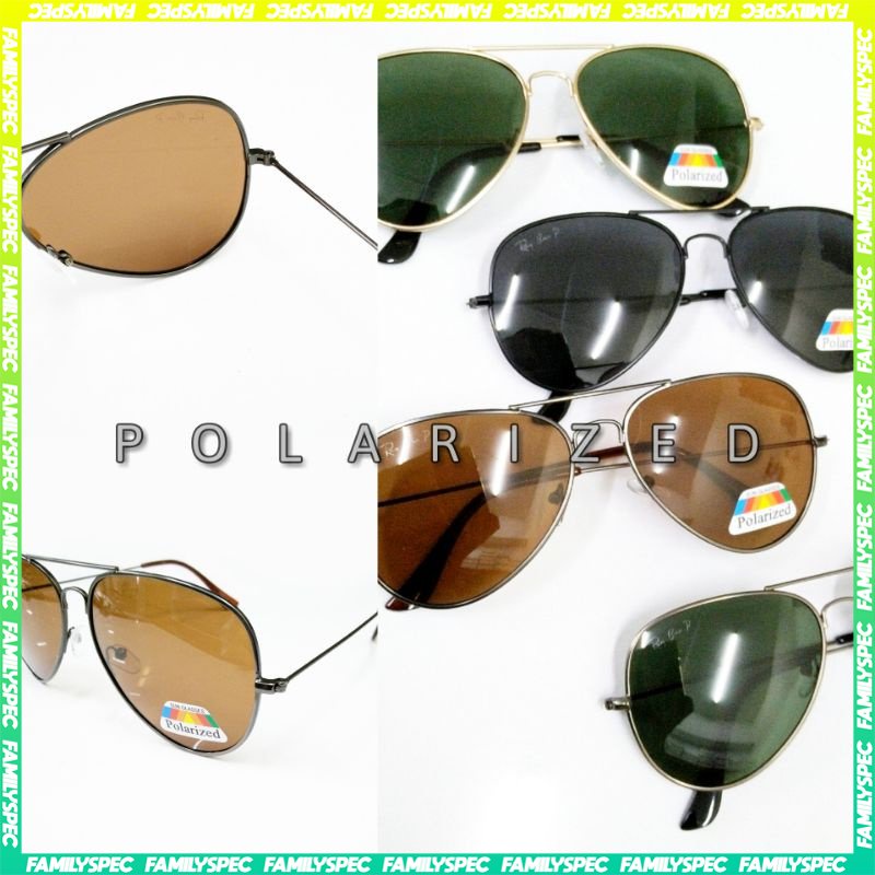 แว่นกันแดด Aviator Spek Hitam Polarized Cermin Mata Aviator 58mm SG57