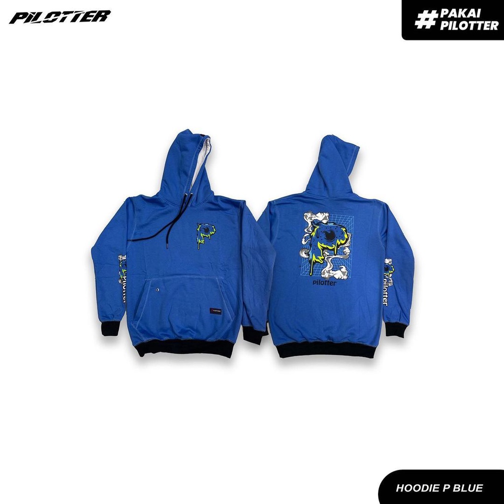 Pilotter Hoodie P Blue Original Free Sticker - PLTR-238