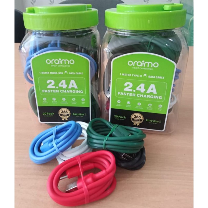 PER JAR (20 ชิ้น) สาย ORAIMO OCD-113M Micro USB / OCD-113C Type C / OCD-113L Lightning / OCD113M 2.4