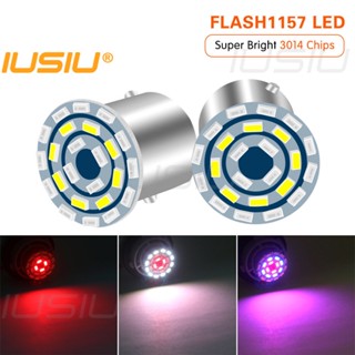 Iusiu ใหม่ หลอดไฟเลี้ยว ไฟเบรก ไฟหยุดท้ายรถยนต์ LED 1157 BAY15D P21 5W 3014 24SMD 12v