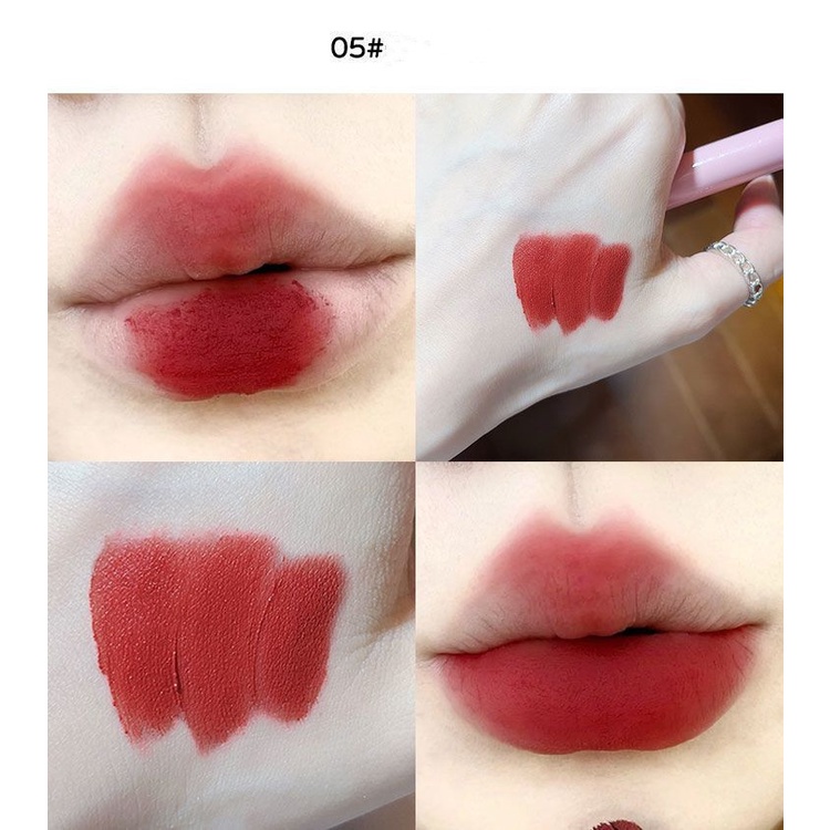 Sensory partyเซตลิปชุด6แท่ง ลิปสติก ส้มอิฐแดงก่ำแดงอิฐ เนื้อแมท เนื้อกำมะหยี่ สีชัด ติดทน ลิปกลอส-8360