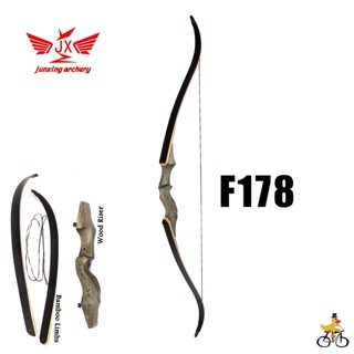 [มือขวา RH] Black Hunter F178 Bamboo Adult Archery Recurve Bow American Hunting Target Fishing Take Down JUNXING 0ธนู