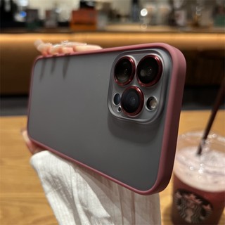 เคสซิลิโคนโลหะ เนื้อแมตต์ กันกระแทก ป้องกันเลนส์กล้อง หรูหรา สําหรับ iPhone 14 Plus case 14 Pro Max 13 12 promax